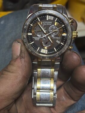 Citizen Two-Tone Stainless Steel Watch with Brown Dial